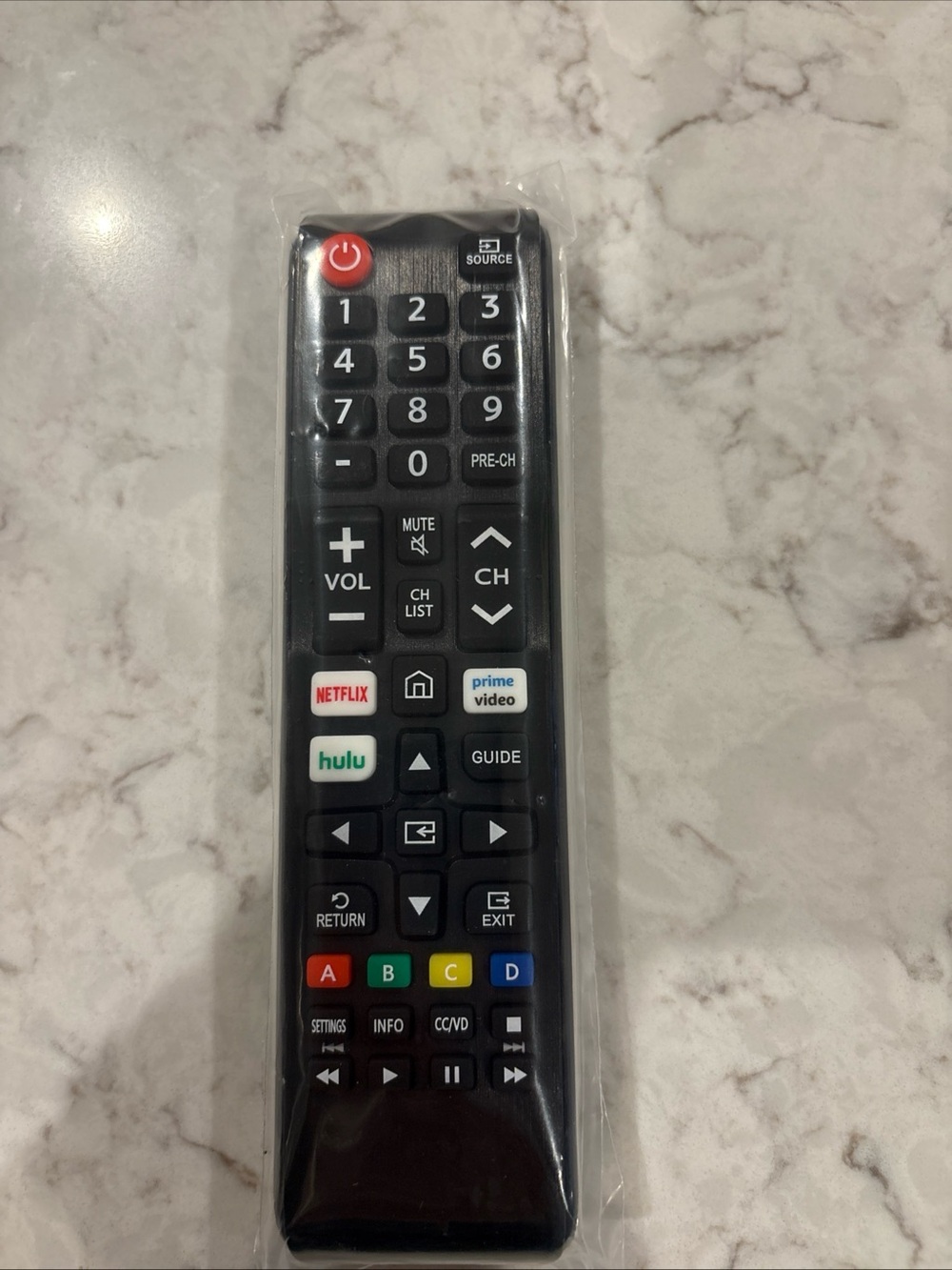 Universal TV Remote with Streaming Buttons - Black